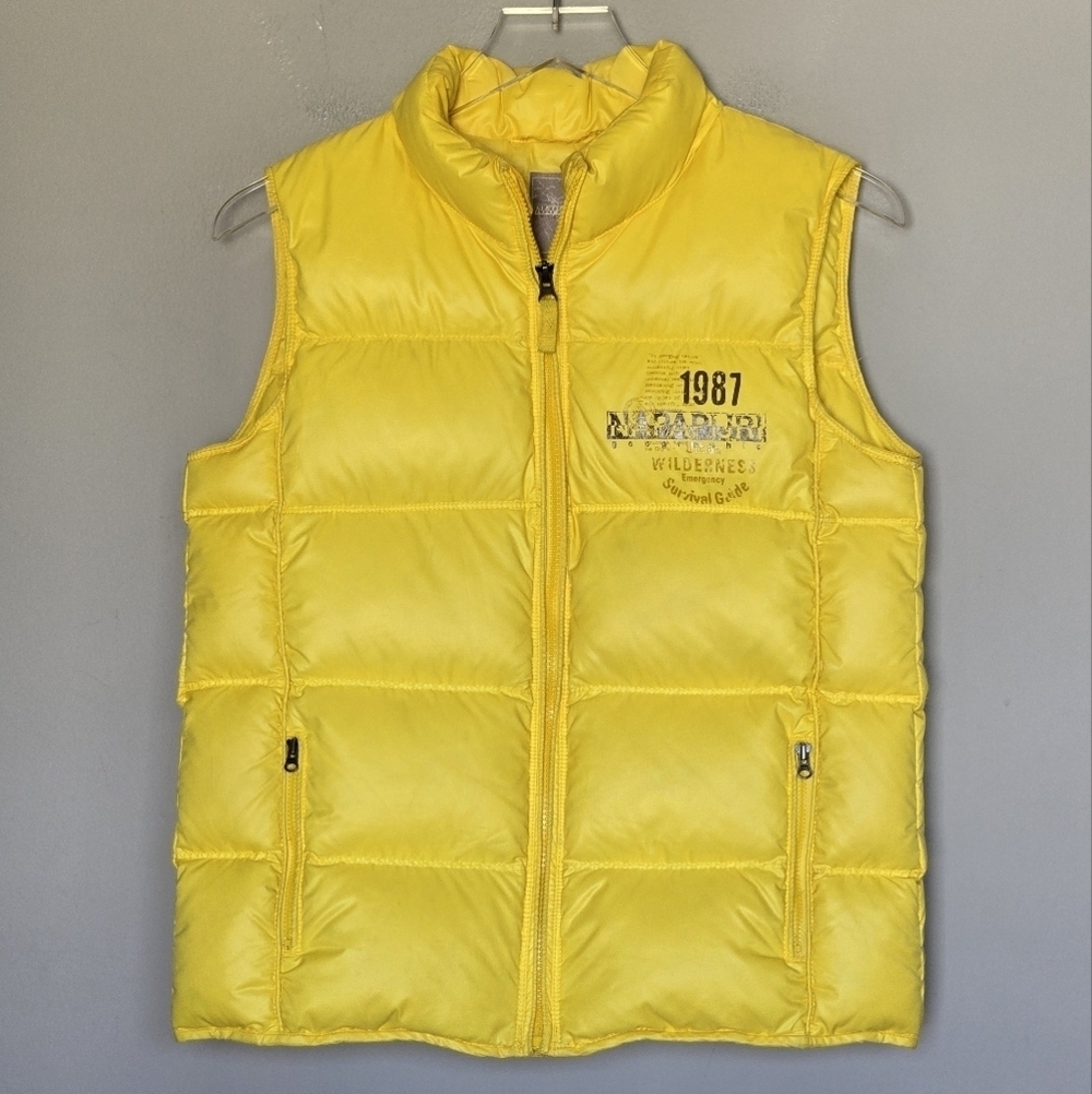 Urban Outfitters Napapijri Akke Butter Yellow Kids Quilted Puffer Duck Down Vest